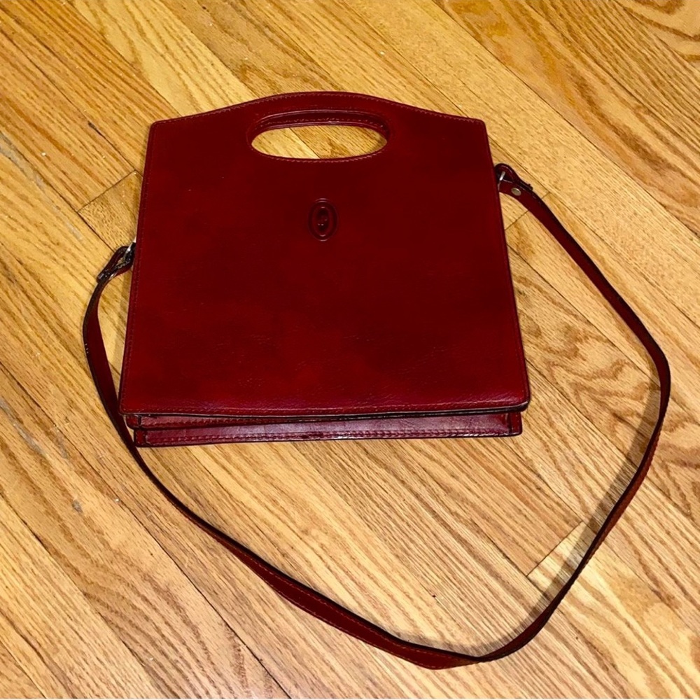 I. PONTE FIRENZE - Elegant Red Leather Handbag ~ EXCEPTIONAL VINTAGE!!!